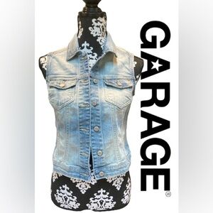 CLEARANCE Garage Denim‎ Vest NWT Women’s Size XS – Button Down Sleeveless Jacket
